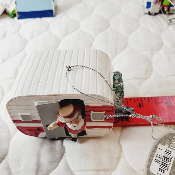 Midwest-CBK Set of 8 Tent Christmas Ornaments Santa Travel Holiday Camping NEW - Picture 13 of 16